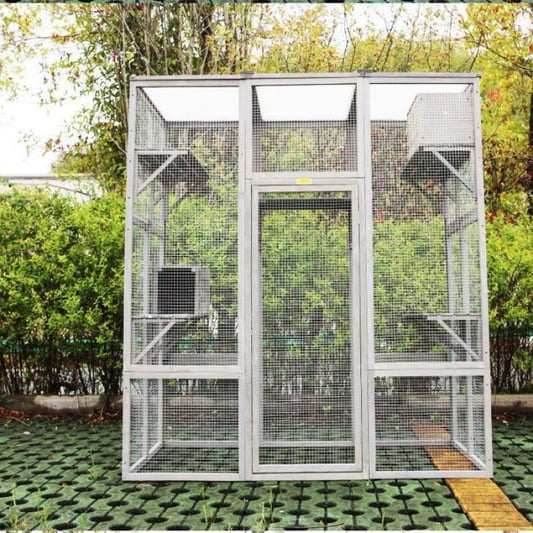 Large Wooden Cat Villa with Climbing Barbed Wire