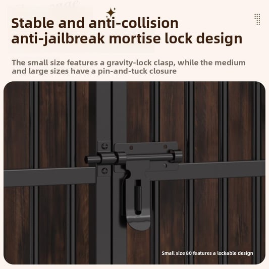 Solid Wood Dog Cage with Wheels and Tray