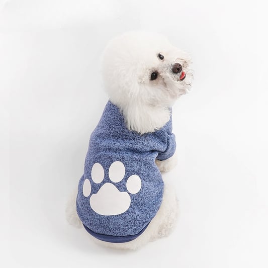 Paw Pattern Dog Sweater Machine Washable