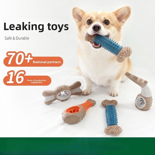 Wood Plastic TPR Dog Chew Toy for Teeth Cleaning