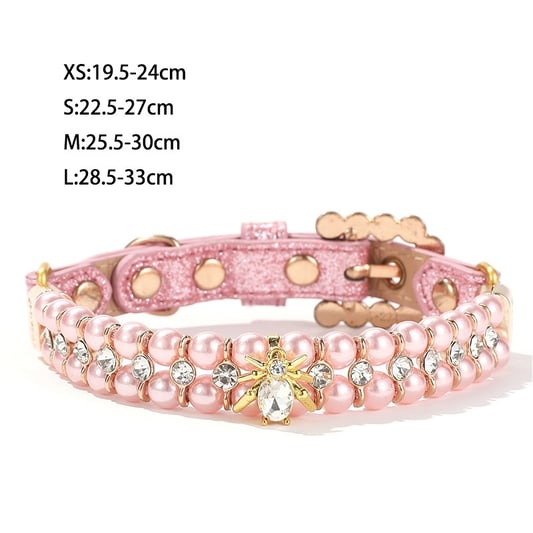 Pet Collar PU Leather Floral Adjustable