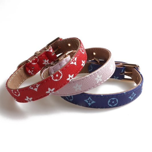 Pet Collar PU Leather Metal Buckle Solid