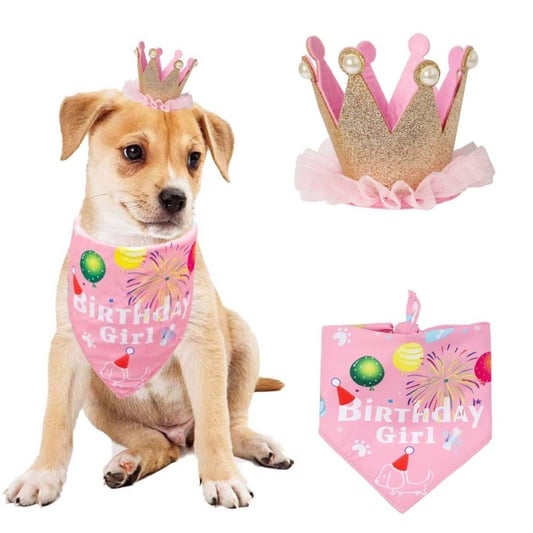 Pet Birthday Hat Adjustable Fur Ball