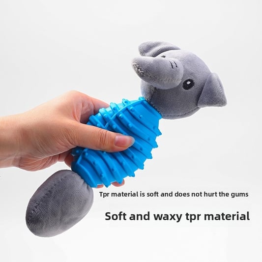 Sounding TPR Plush Dog Chew Toy for Teeth Cleaning