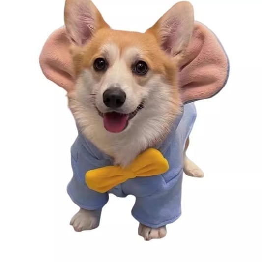 Padded Dog Hoodie with Big Ear Bow Decoration