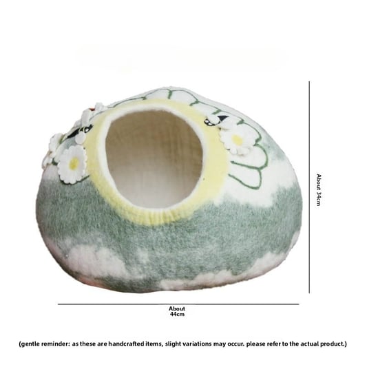 Eco-Friendly Wool Felt Cat House Round Warm Cave
