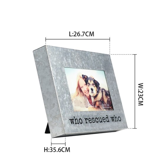 Galvanized Metal Rescued Who Picture Frame