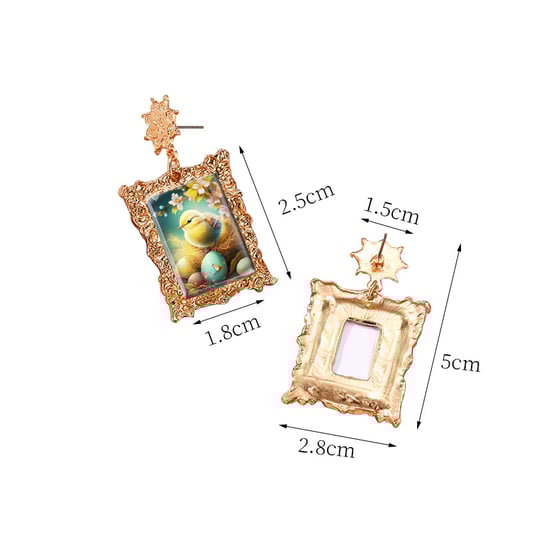 Metal pet earrings photo frame