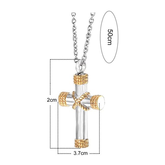 Cross Shape Memorial Pet Necklace Urn