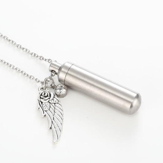 Angel Wing Memorial Keepsake Urn Necklace