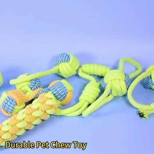 Hand-Woven Cotton Knot Chew Toy for Dogs