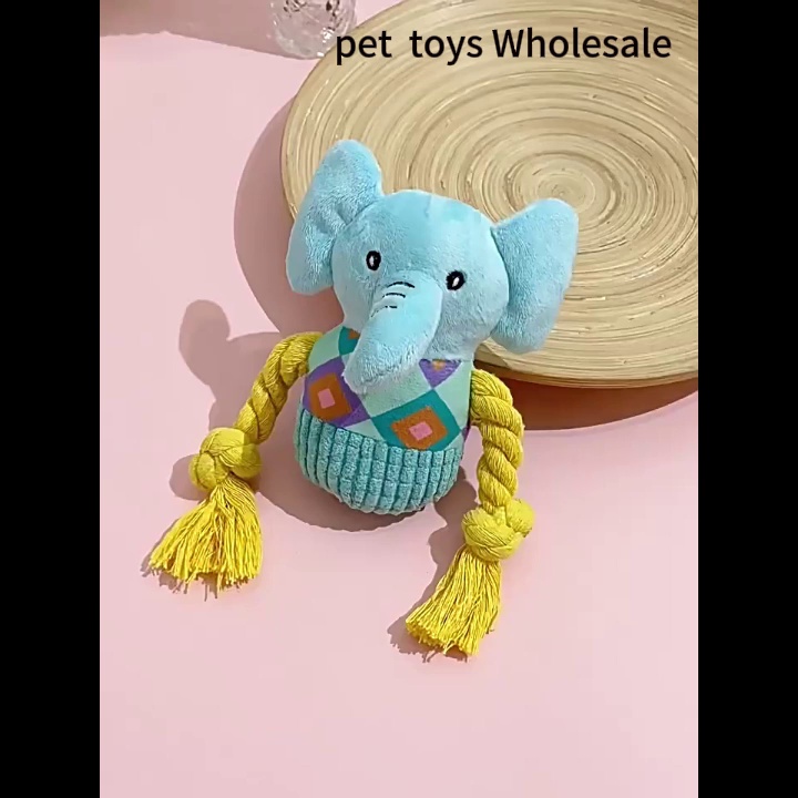 Sounding Knot Plush Dog Toy for Teeth Grinding