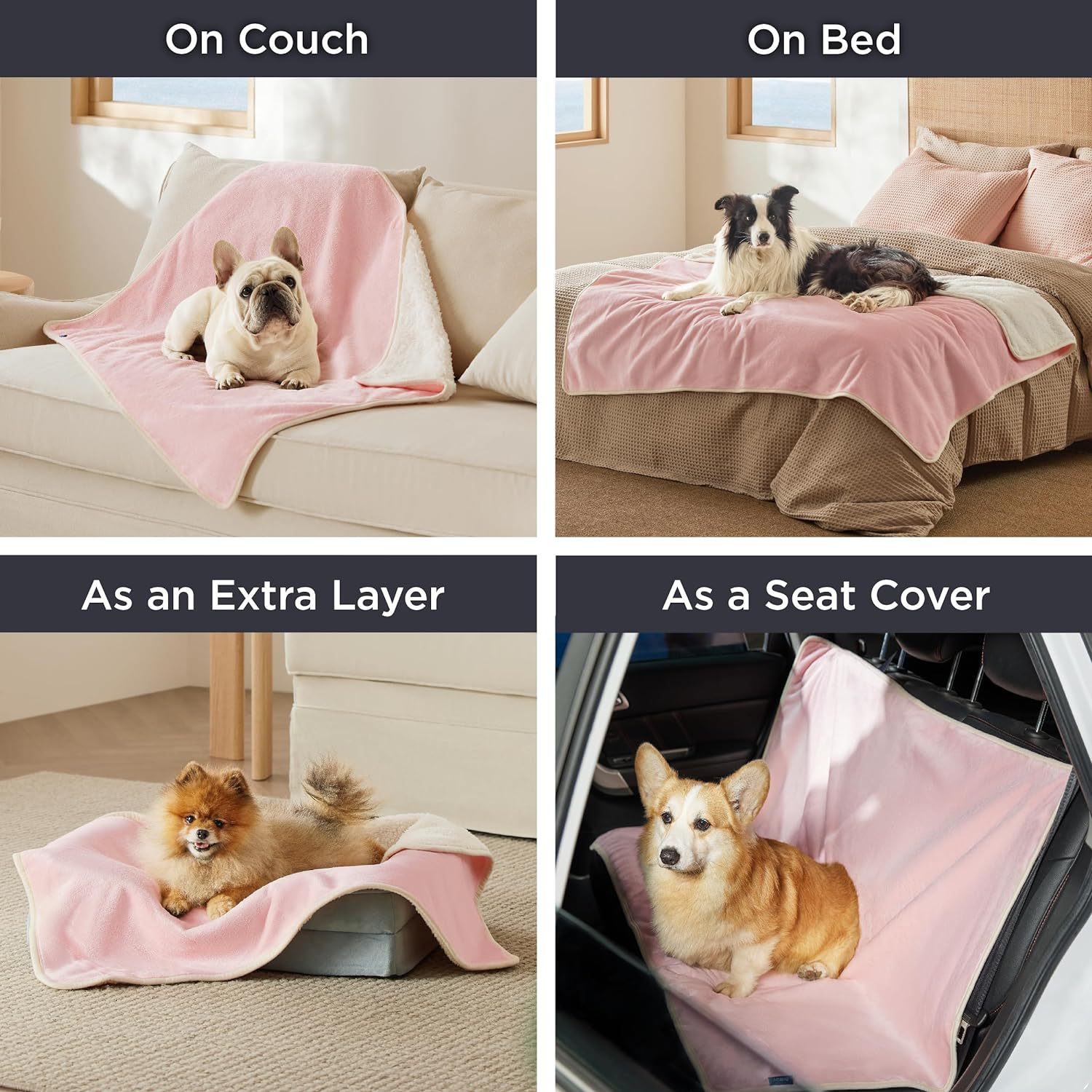 Double-Sided Plush Pet Blanket for Furniture Protection